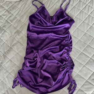 SHEIN Purple Satin Mini Dress